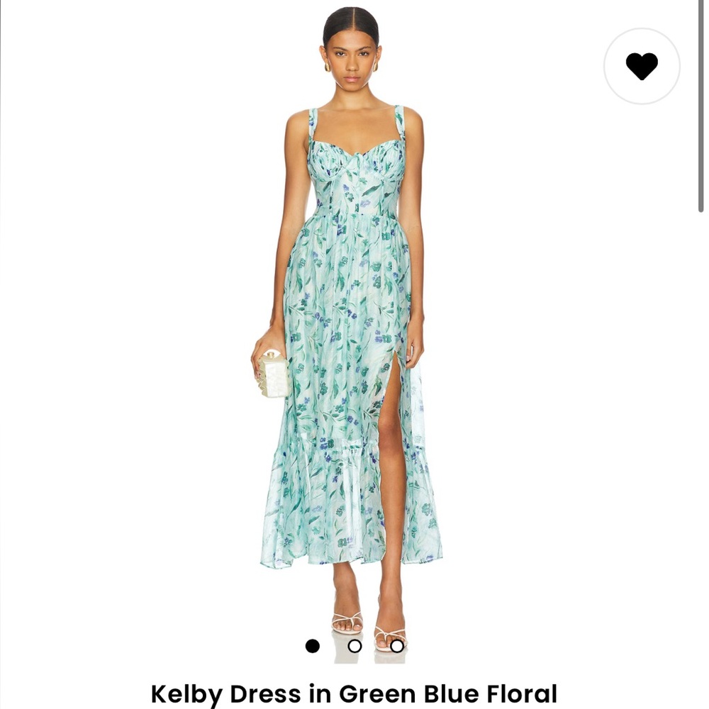 Astr Green Blue Floral Dress